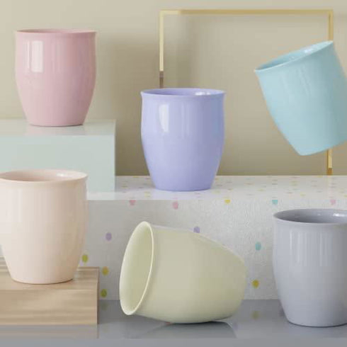 Pastel Multicolor Kulhad Chai Cups (Set of 6) - The Earth Store - Kullad